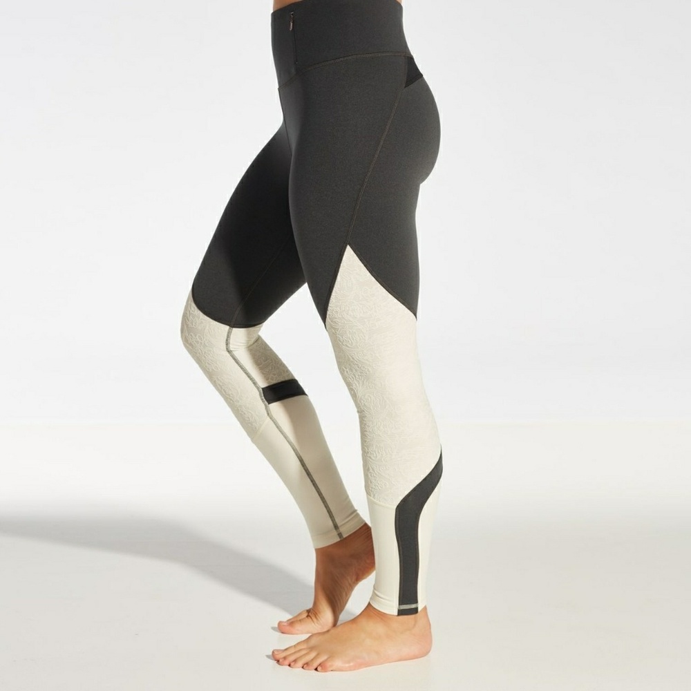 Women's Black and Cream Leggings